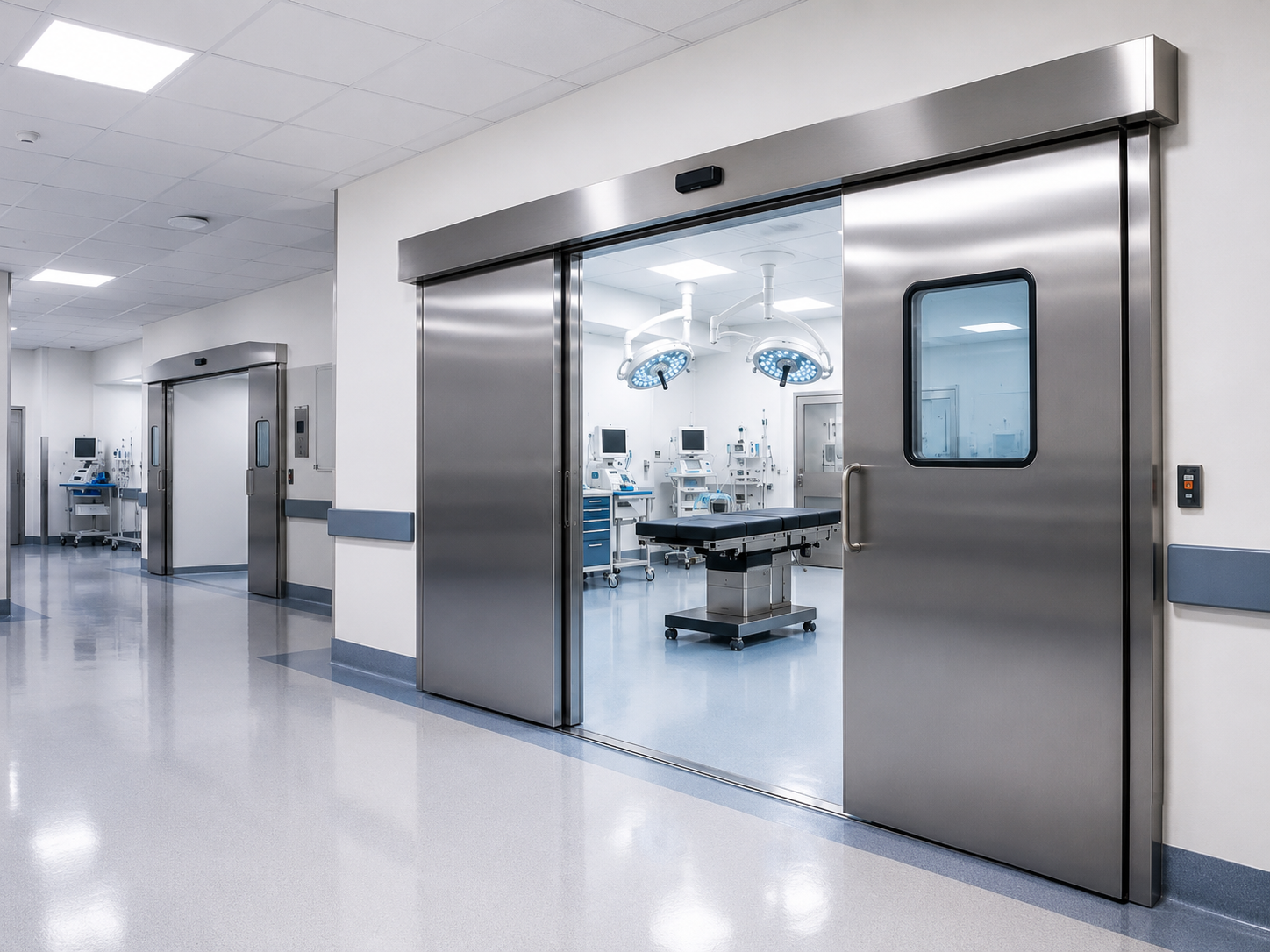 Puerta hospitalaria con apertura automática