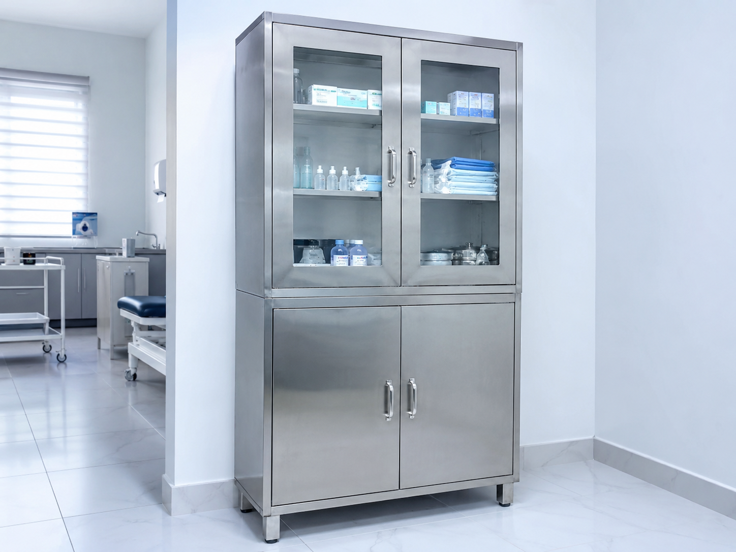 Estantería en acero inoxidable para hospital