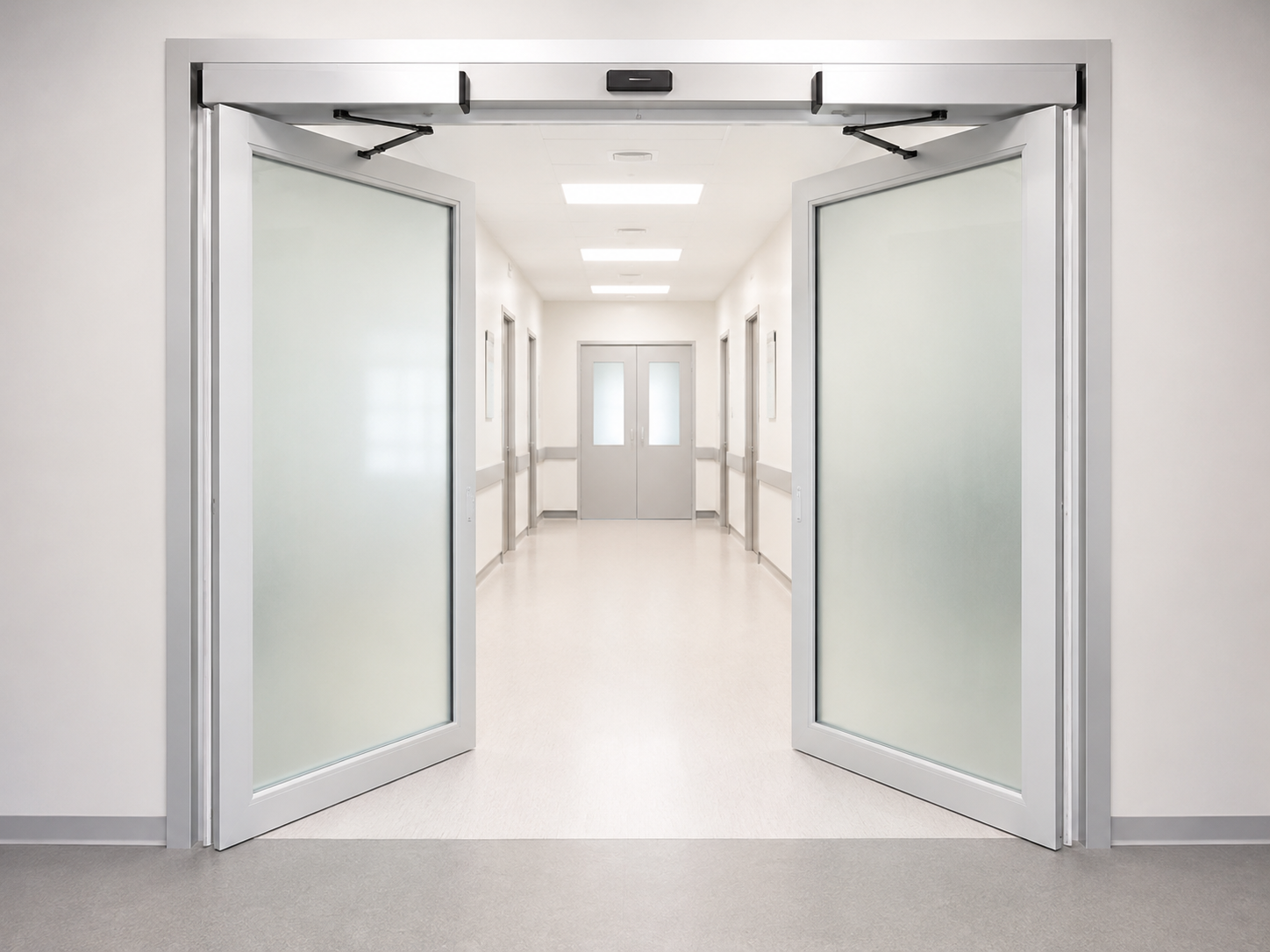 Puertas batientes automáticas para clínica